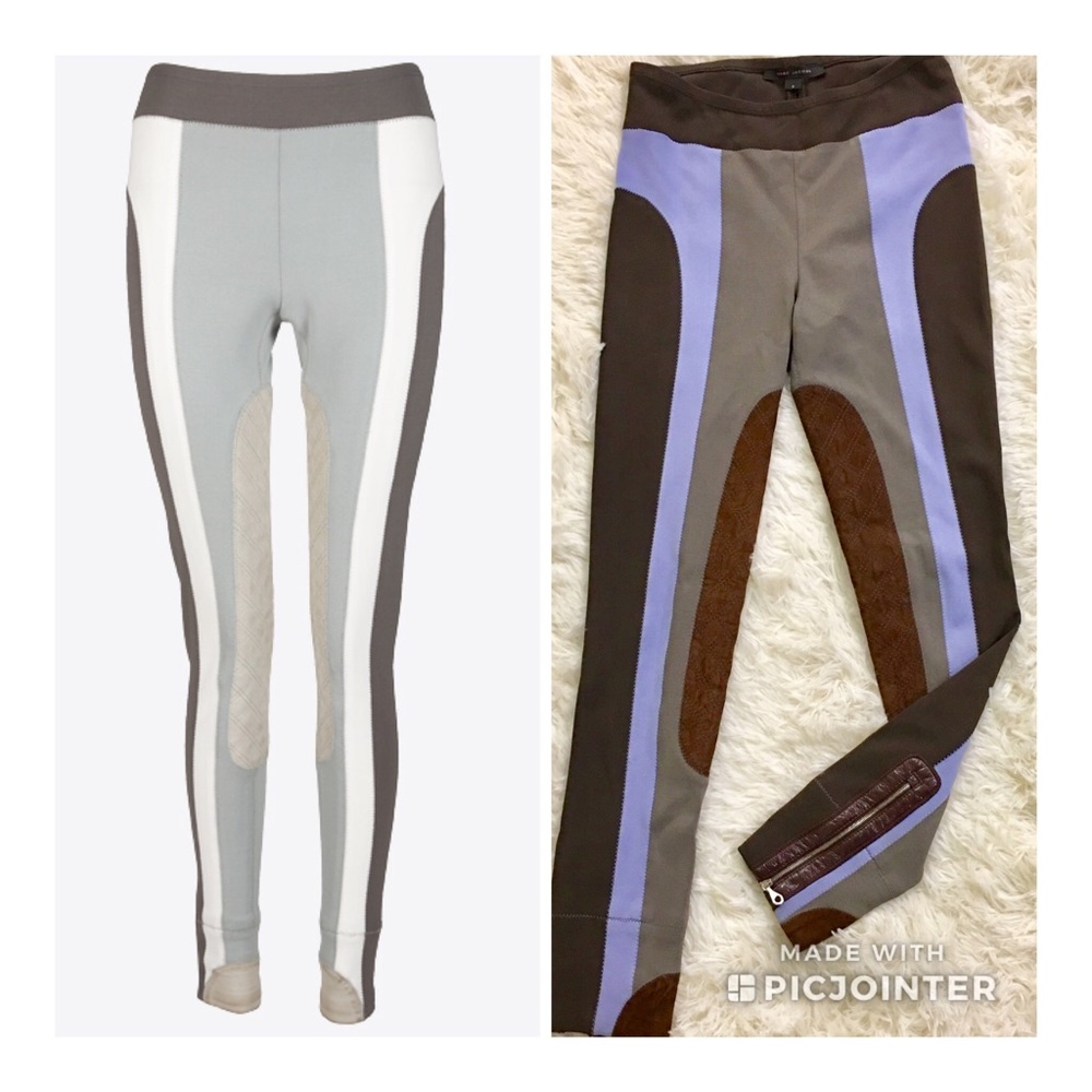 MARC JACOBS Rare Designer Colorblock Ankle Zip Riding Moto Pants NWOT Mi…